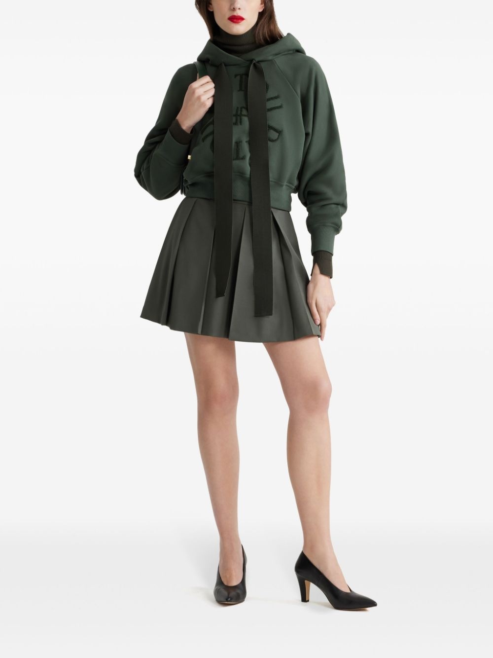 technical-wool pleated mini skirt - 2