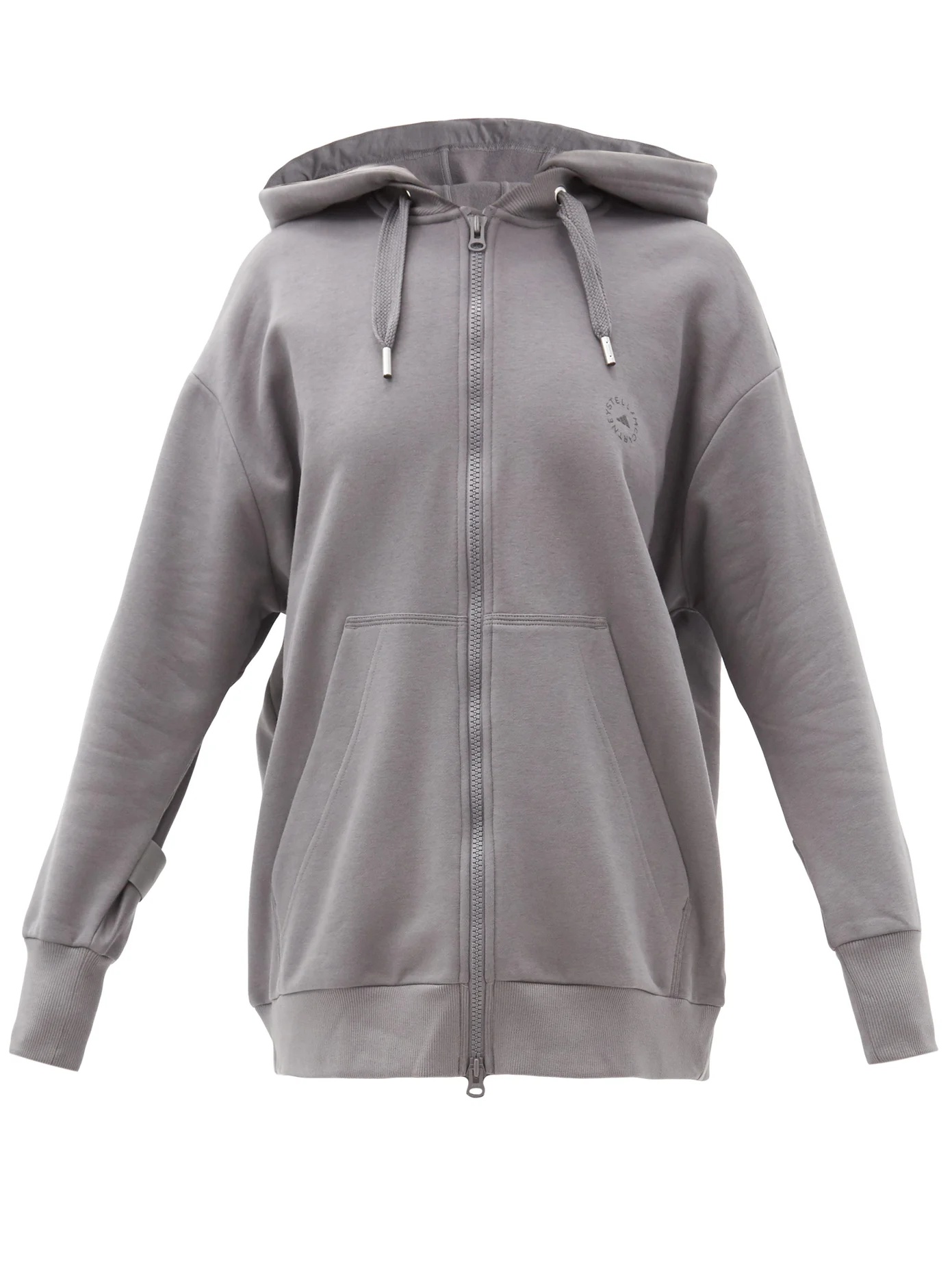 Oversized cotton-blend jersey hooded sweatshirt - 1