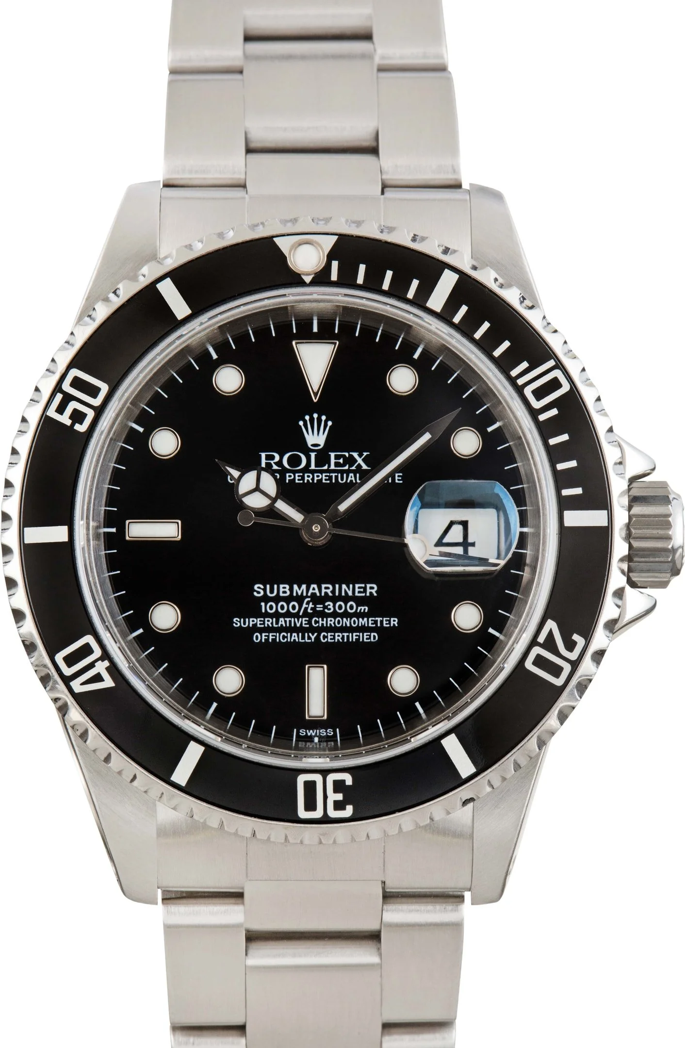 Pre-Owned Rolex Submariner Ref 16610 Stainless Steel Oyster - 1