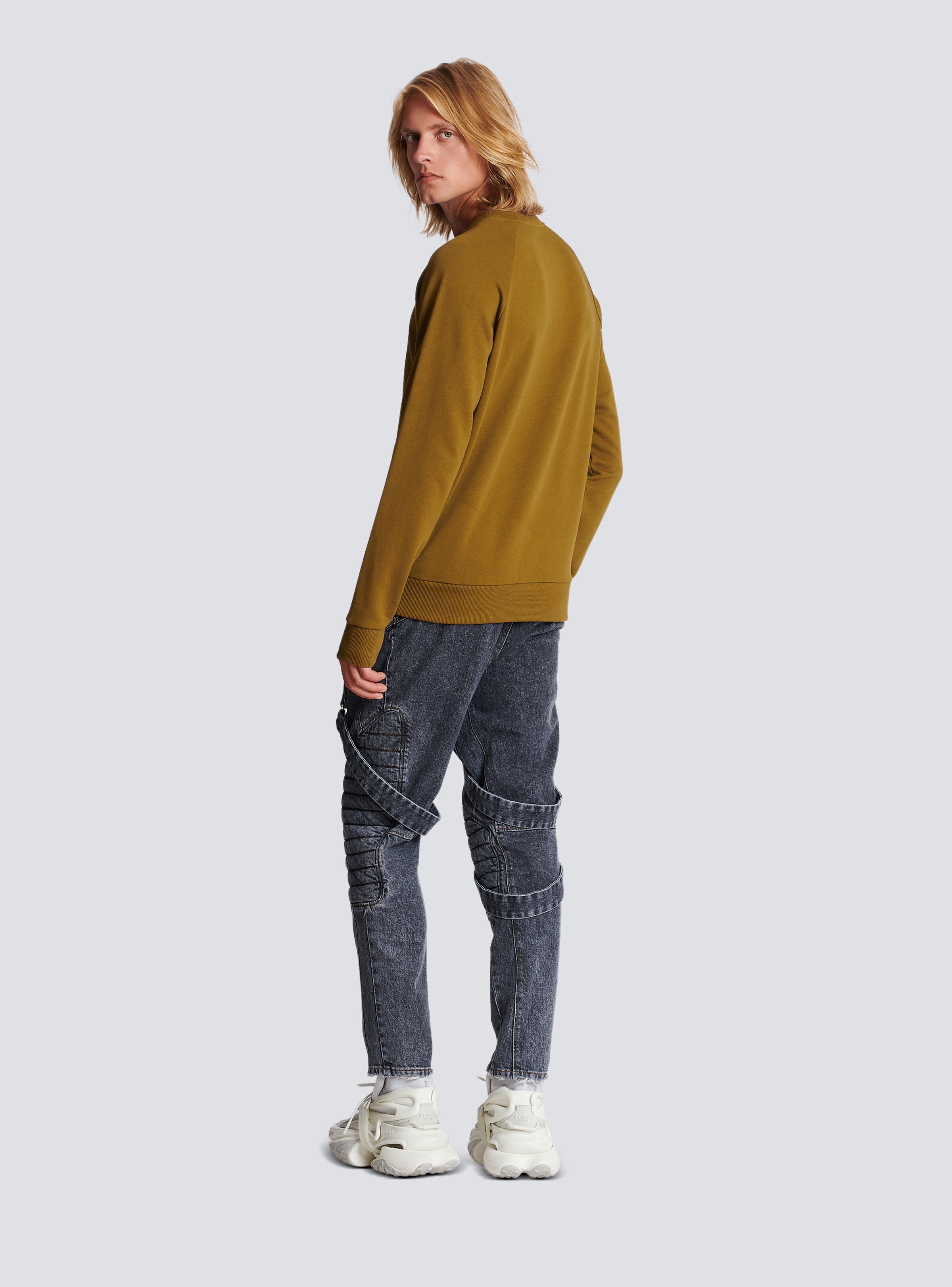 Cotton printed Balmain logo sweatshirt - 4