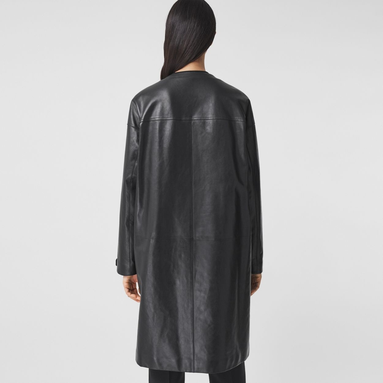 Detachable Diamond Quilted Panel Leather Car Coat - 4