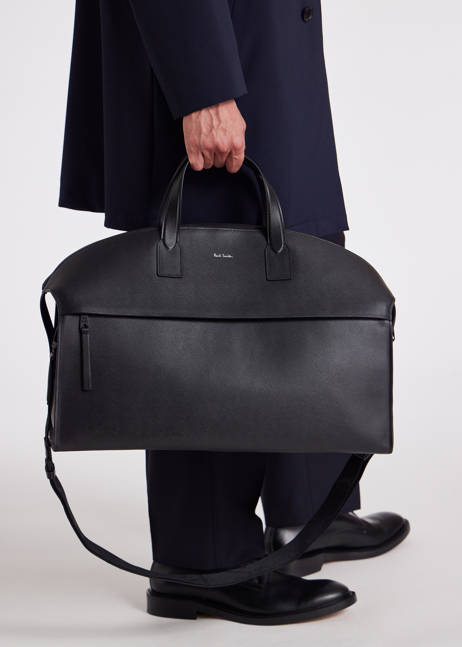 Black Grained Leather Holdall Bag - 10