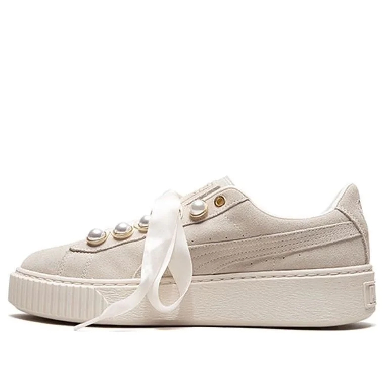 (WMNS) PUMA Suede Platform Bling 'Beige' 366688-02 - 1