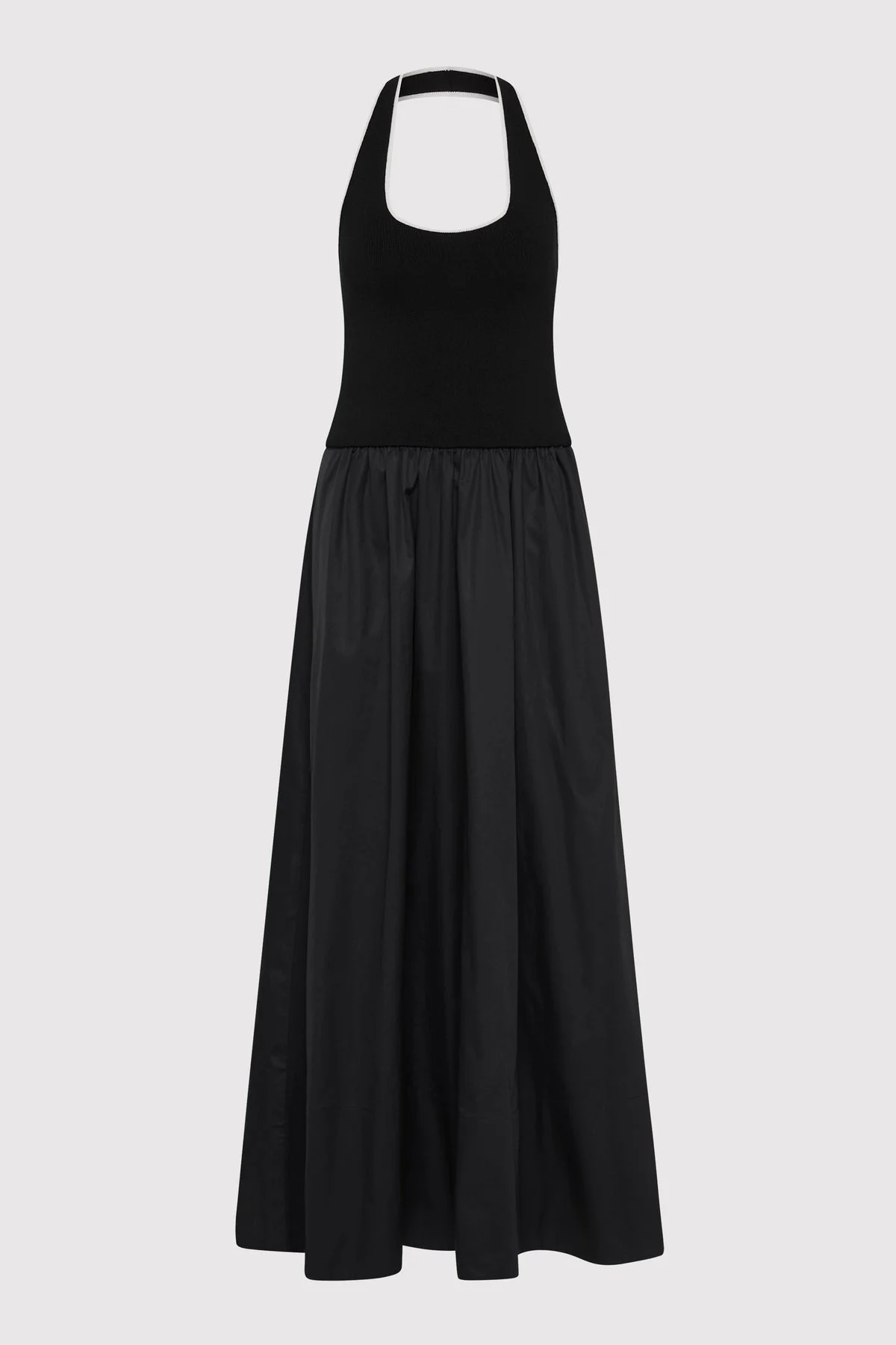 Halter Gathered Dress - Black - 1