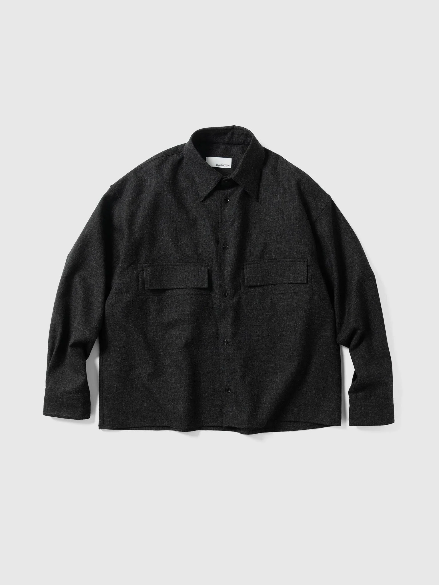 Crop Vincent Shirt Lambswool Coal - 1