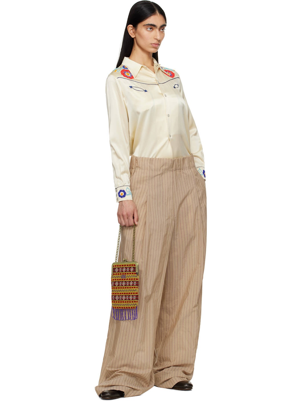 Beige Garden Party Western Shirt - 5