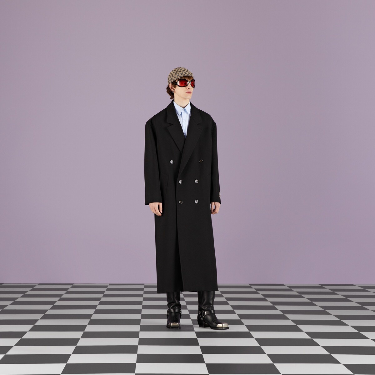 Double-breasted wool coat - 6