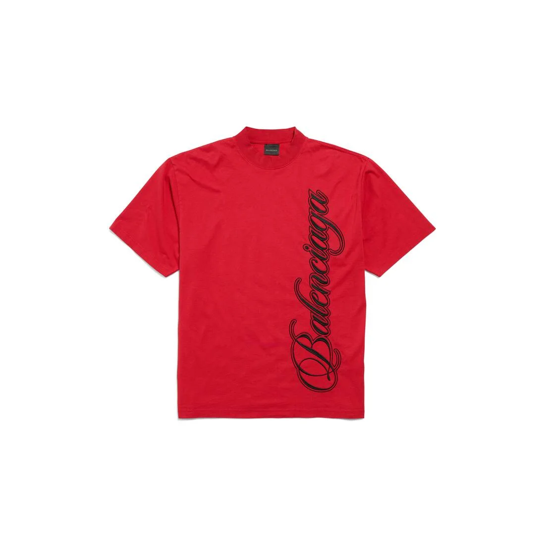 Men's Cursive T-shirt Medium Fit in Red/black - 1