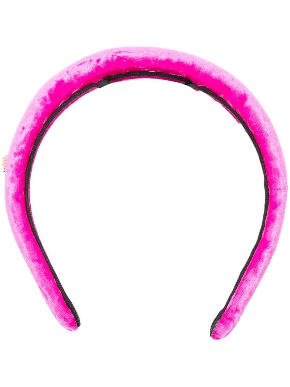 Medusa Head-plaque velvet hairband - 1