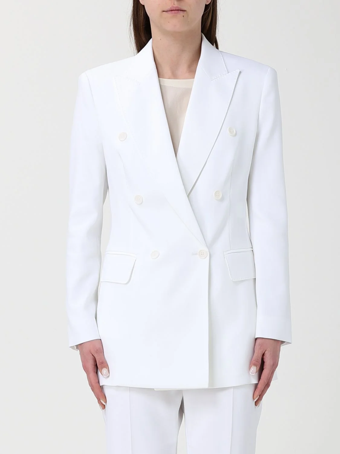 MAX MARA Double-Breasted Cotton Blend Blazer - 1