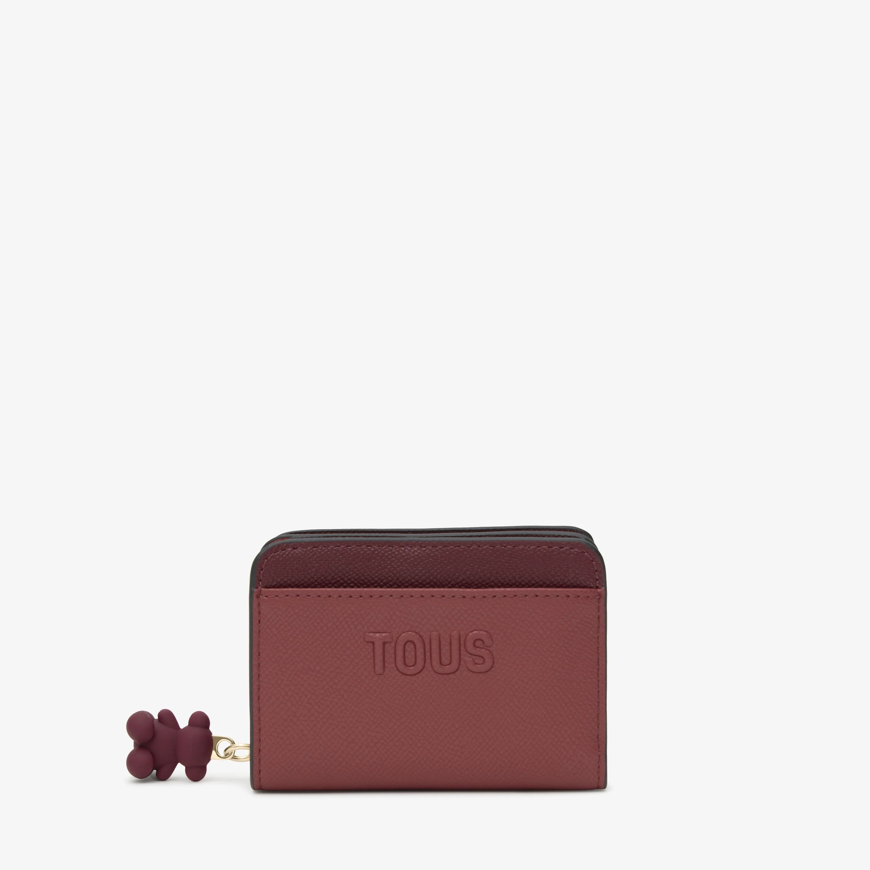 Medium burgundy Card wallet TOUS Doble Audree Saffiano - 1