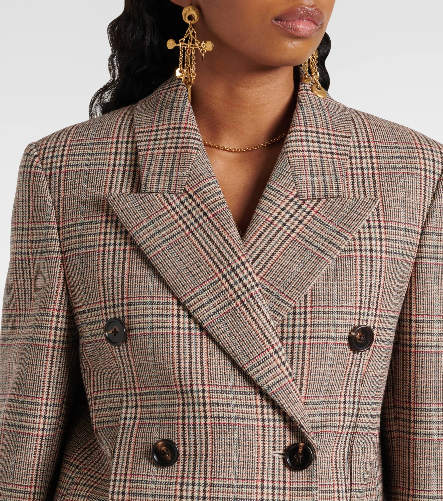 Prince of Wales check wool-blend blazer - 3