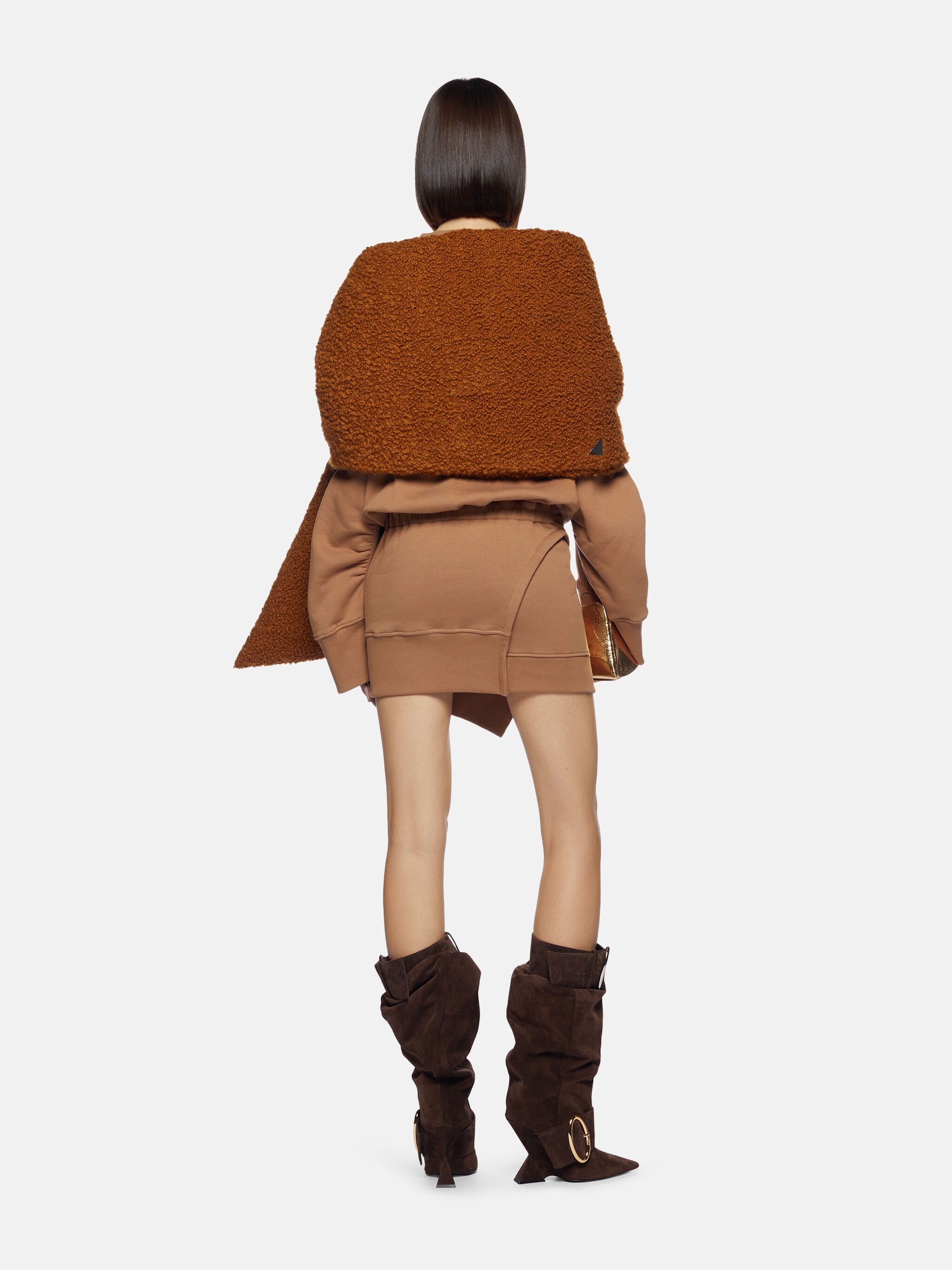 ''IVORY'' CAMEL MINI DRESS - 3