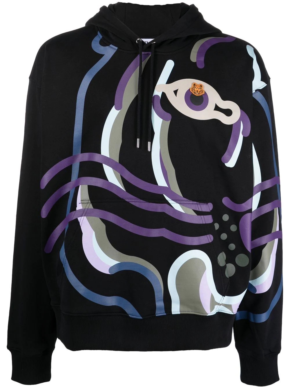 abstract tiger-print hoodie - 1