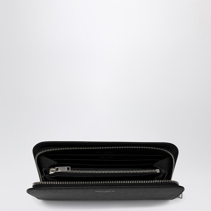 Saint Laurent Black Leather Zip Around Wallet Men - 2