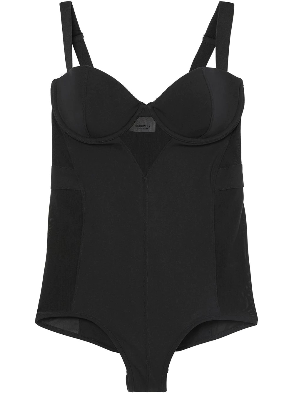 mesh panel swimsuit - 1