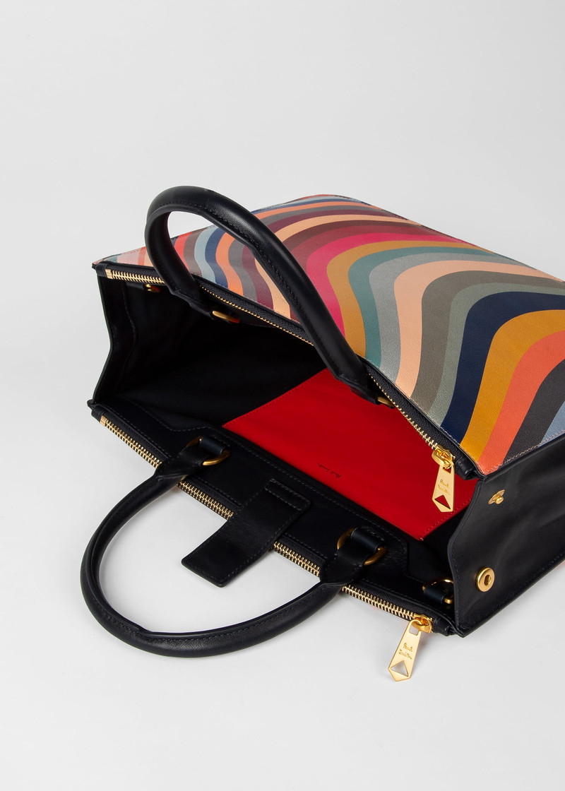Paul Smith 'Swirl' Double Zip Leather Tote Bag outlook