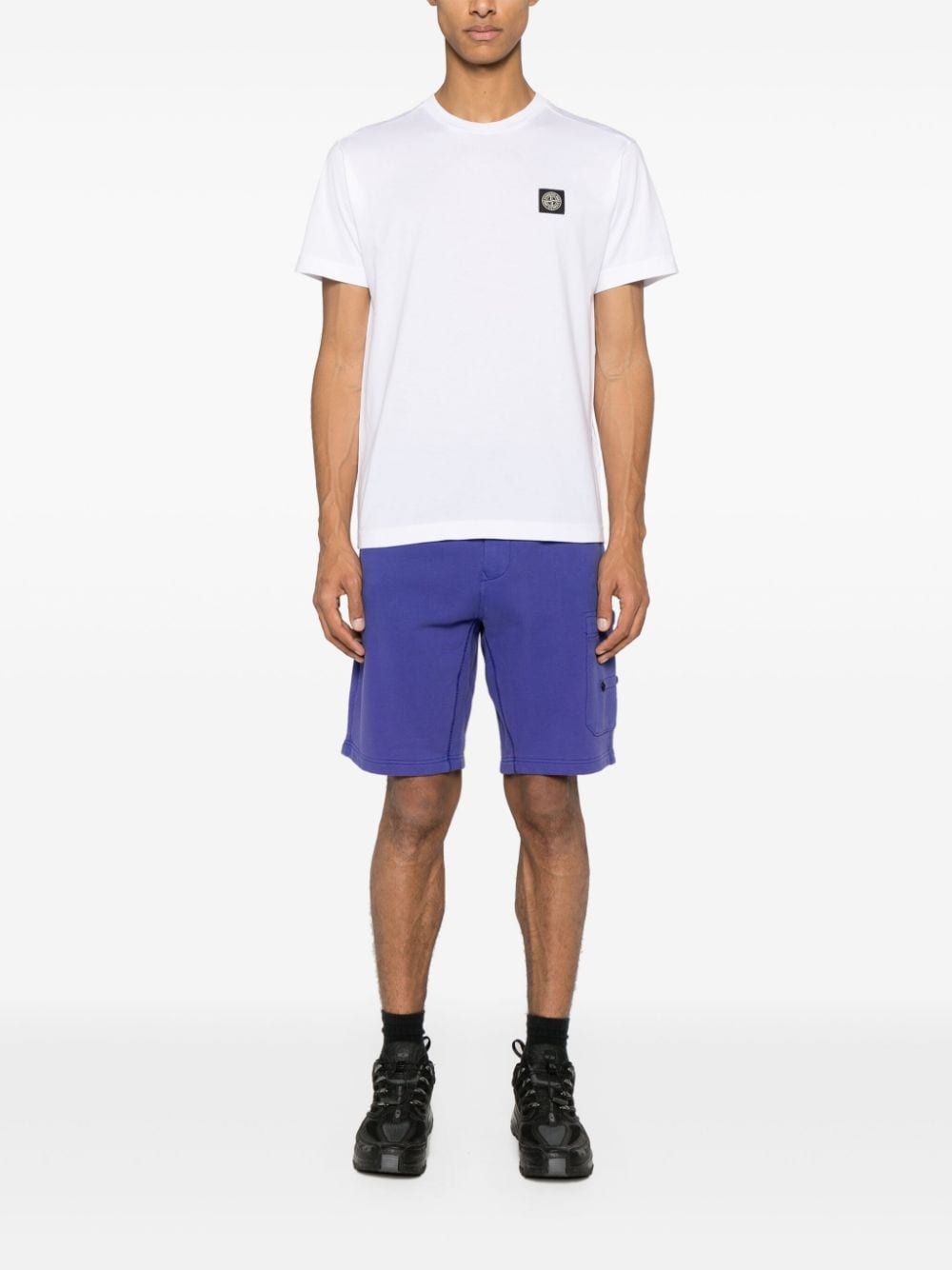 Compass-appliqué cotton T-shirt - 2