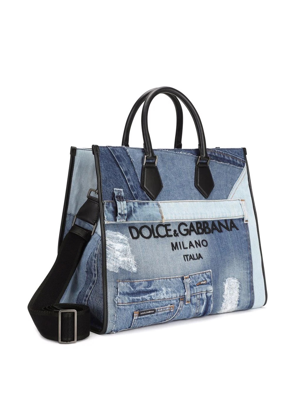 patchwork-jeans tote bag - 3