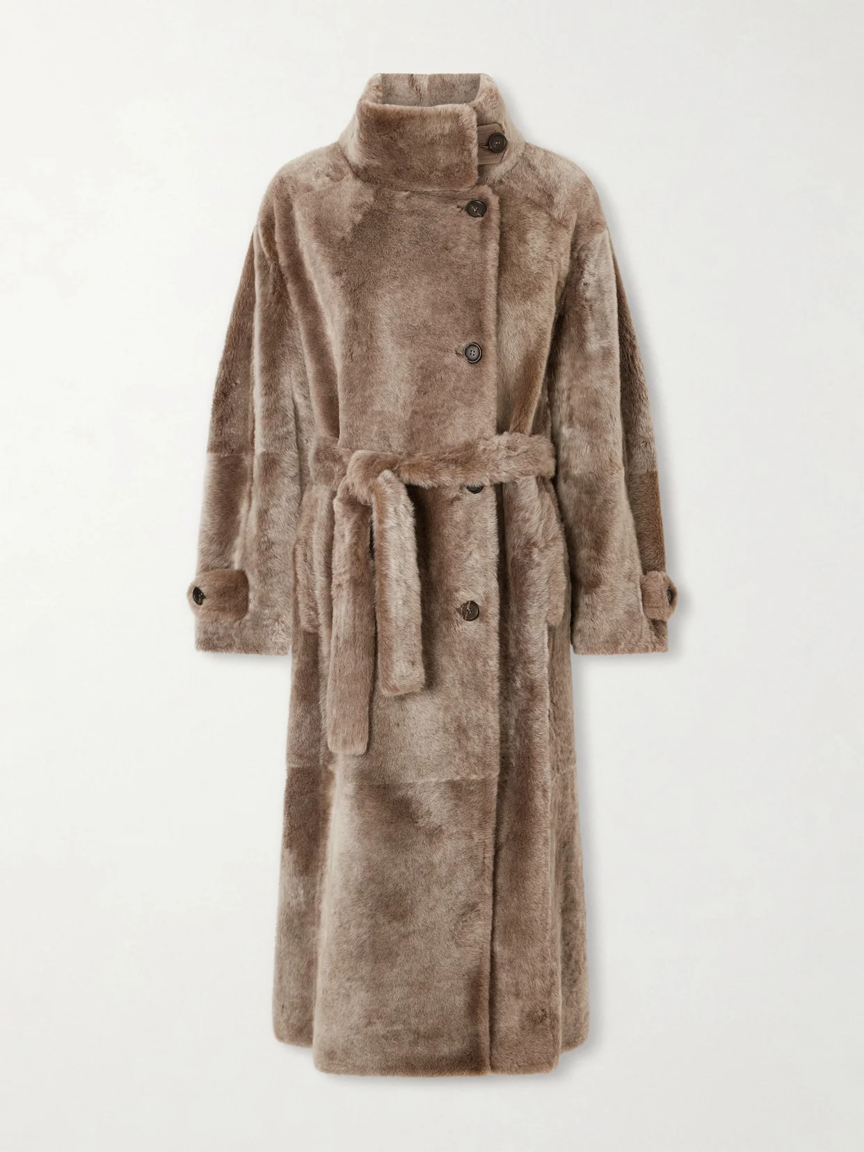 Belted Shearling Coat - 1