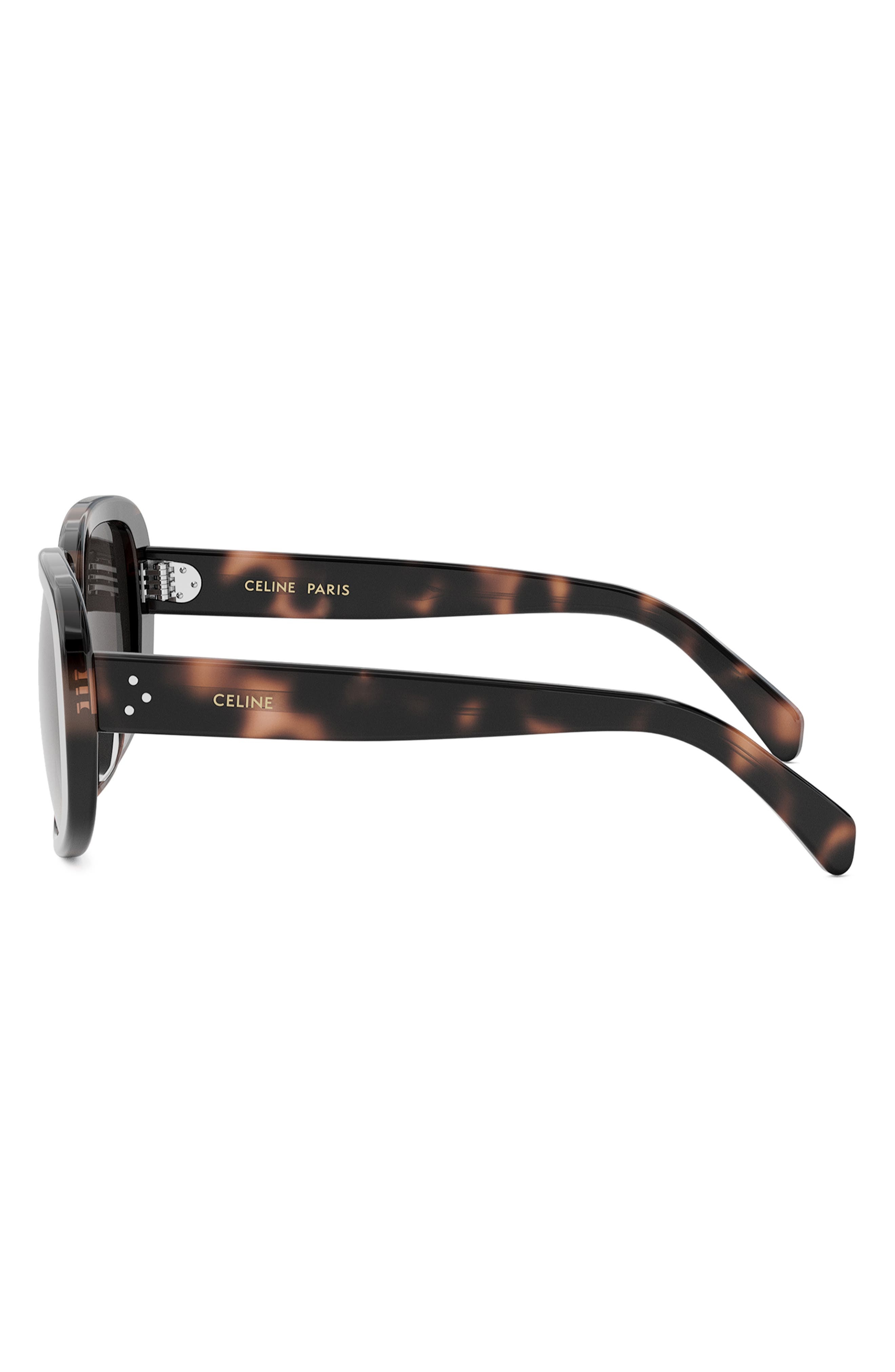 CELINE Bold 3 Dots 55mm Geometric Sunglasses in Havana /Gradient Roviex at Nordstrom - 7