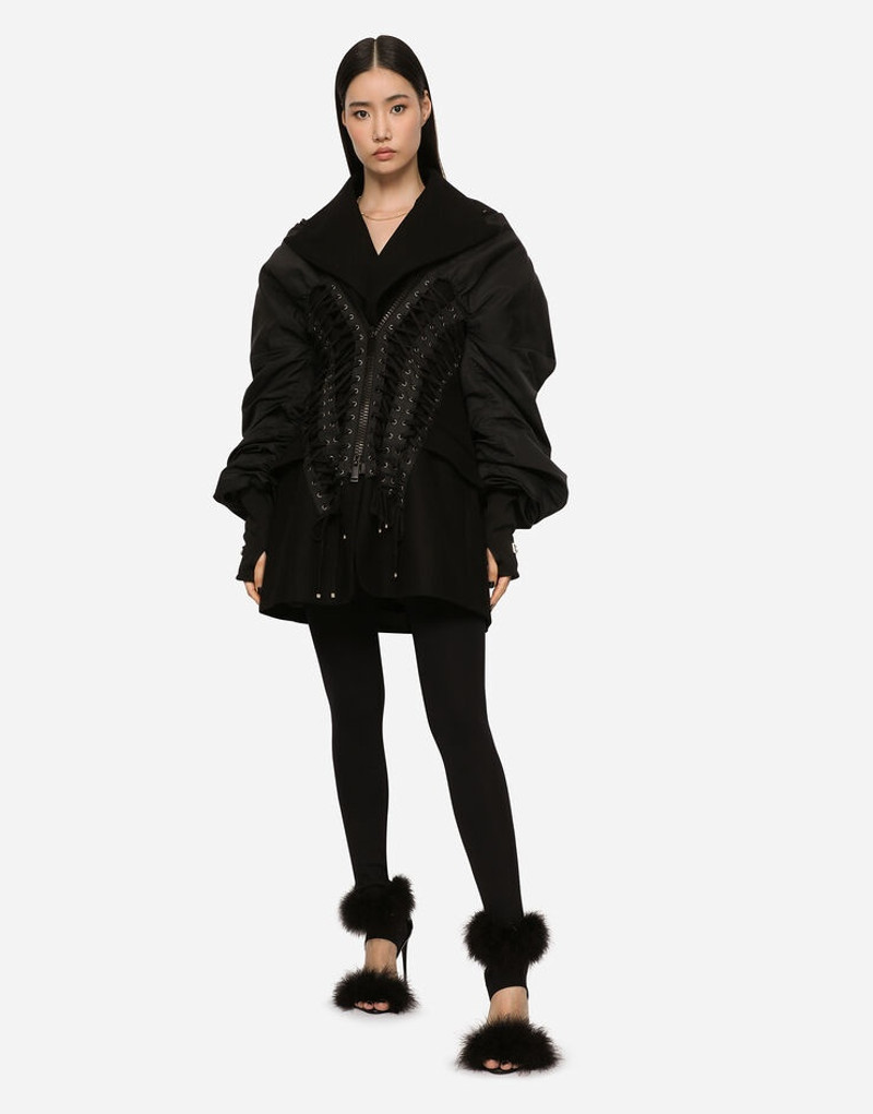 Dolce & Gabbana Duchesse and wool jacket with laces and eyelets outlook
