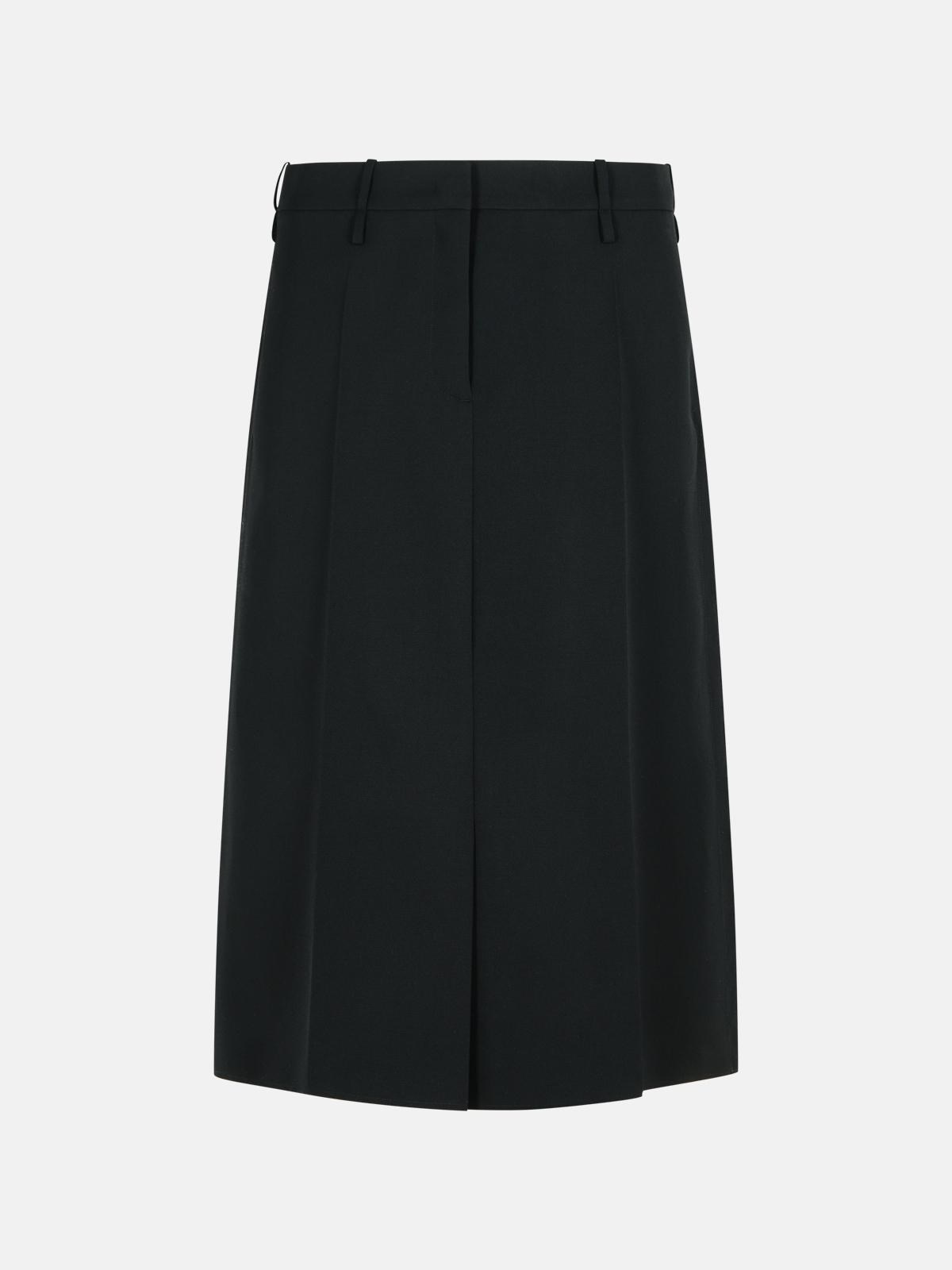BLACK WOOL SKIRT - 1