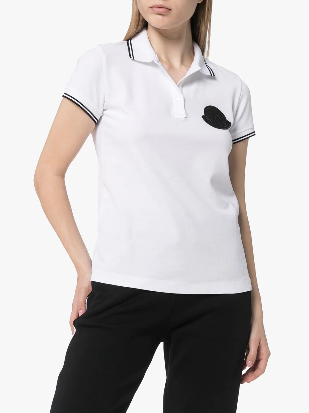 logo-patch polo shirt - 3