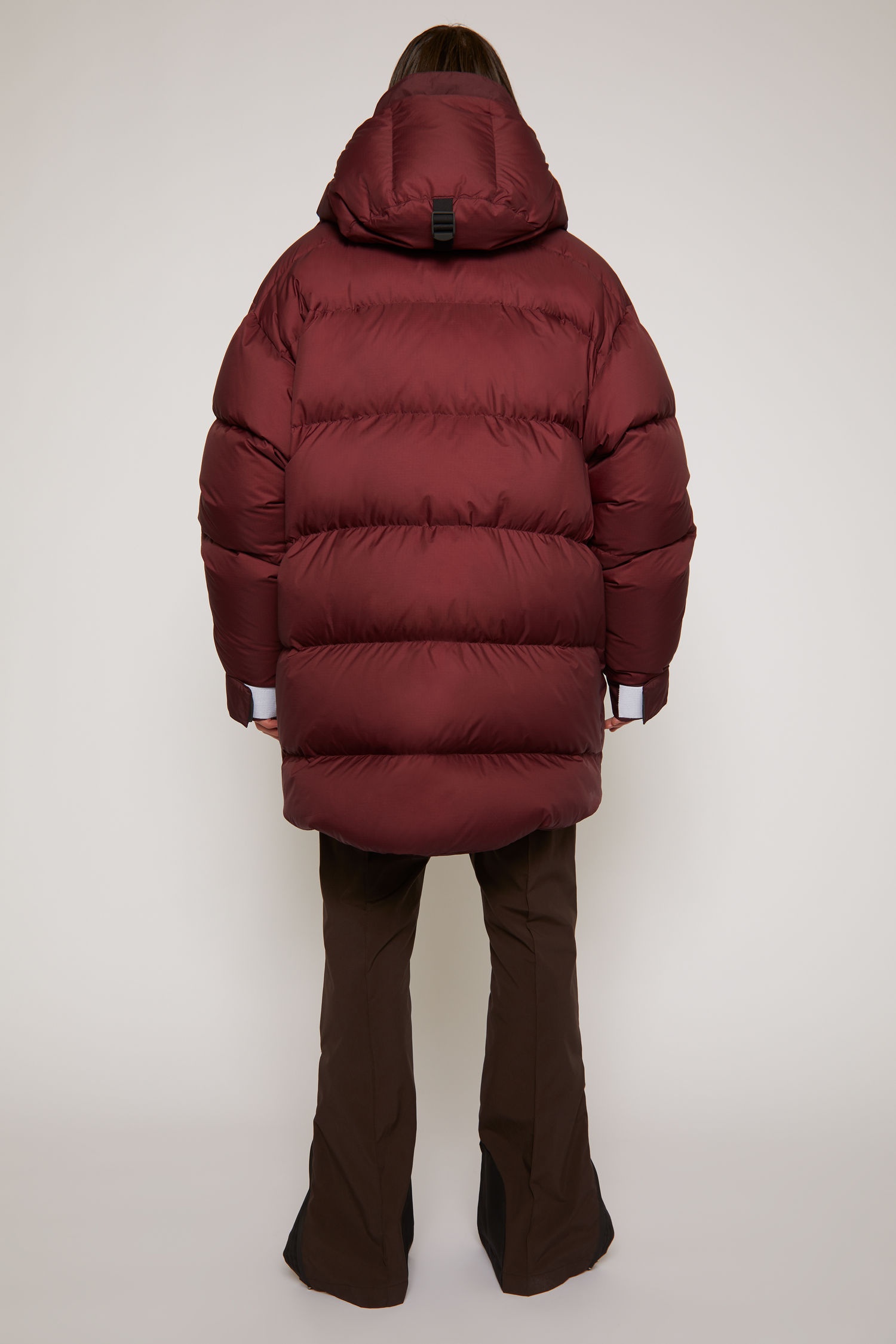 Hooded down coat burgundy - 4