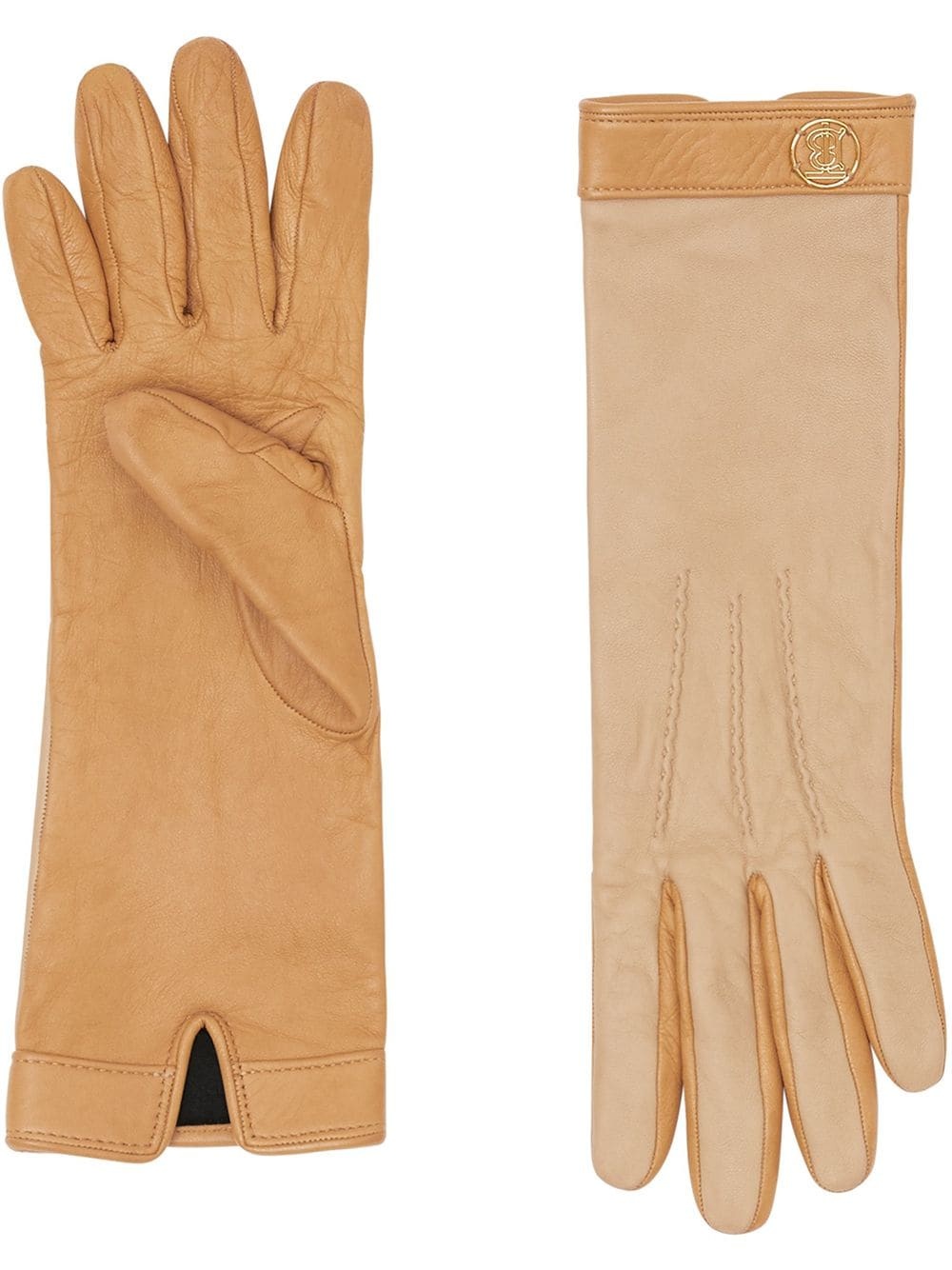 silk-lined two-tone lambskin gloves - 1