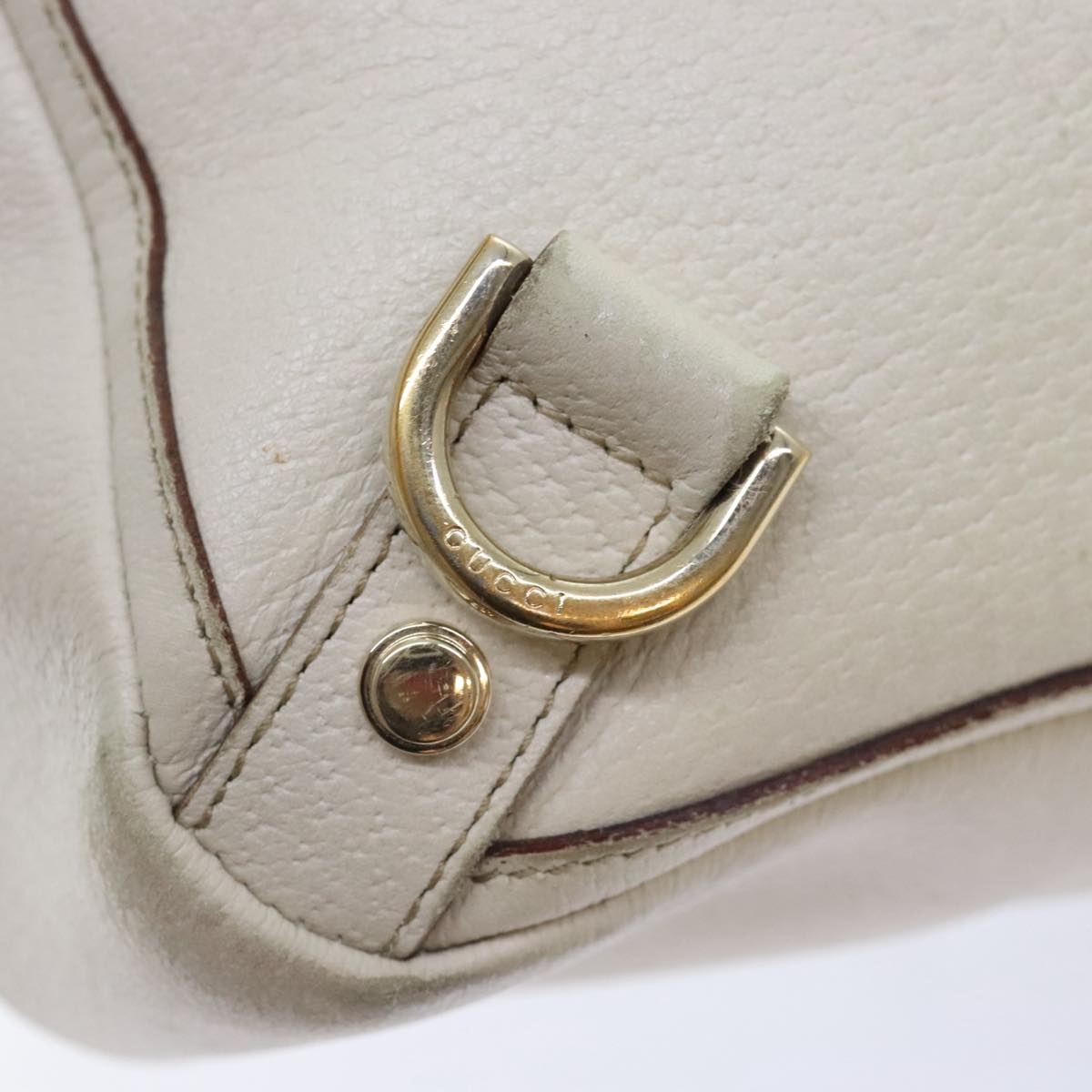 GUCCI Tote Bag Leather White Gold - 16