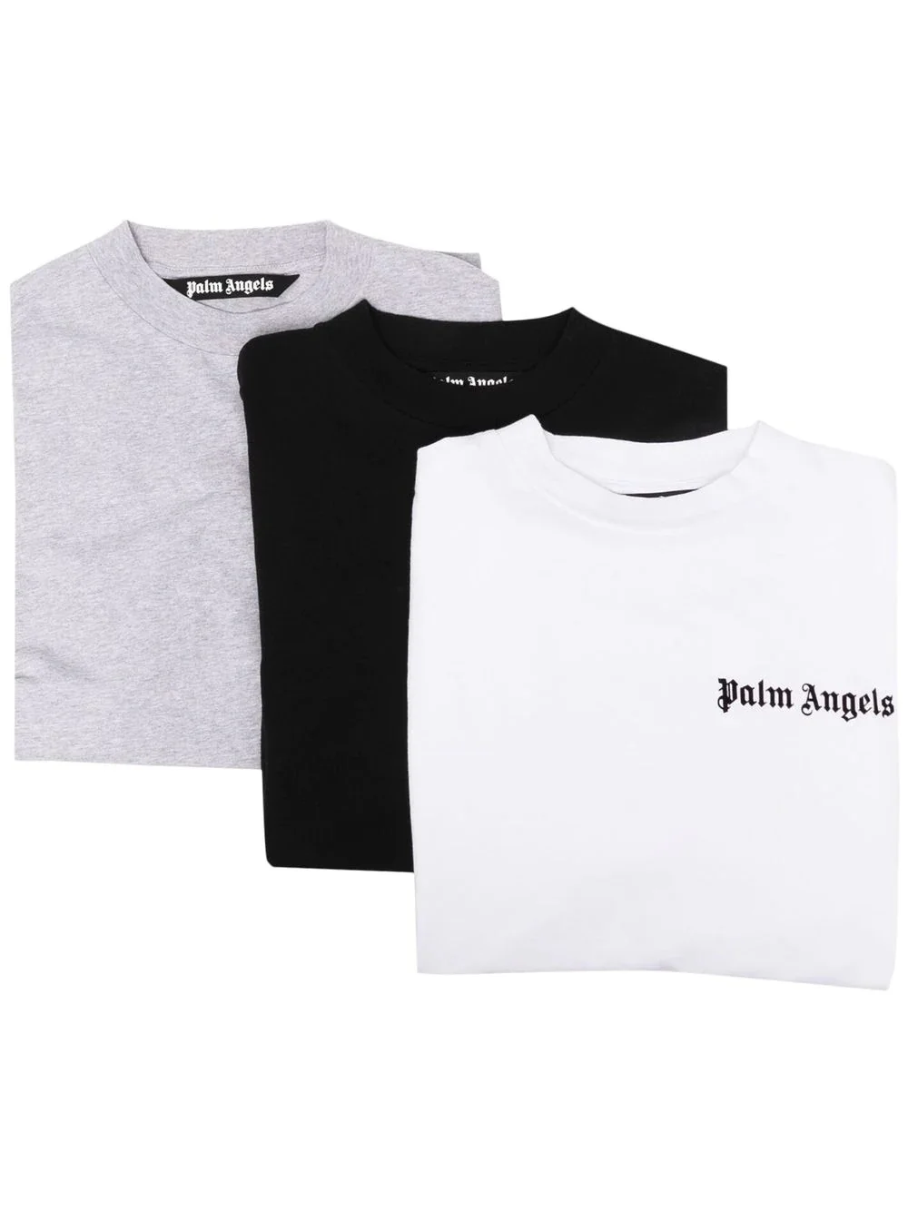 tri-pack logo-print cotton T-shirts - 1
