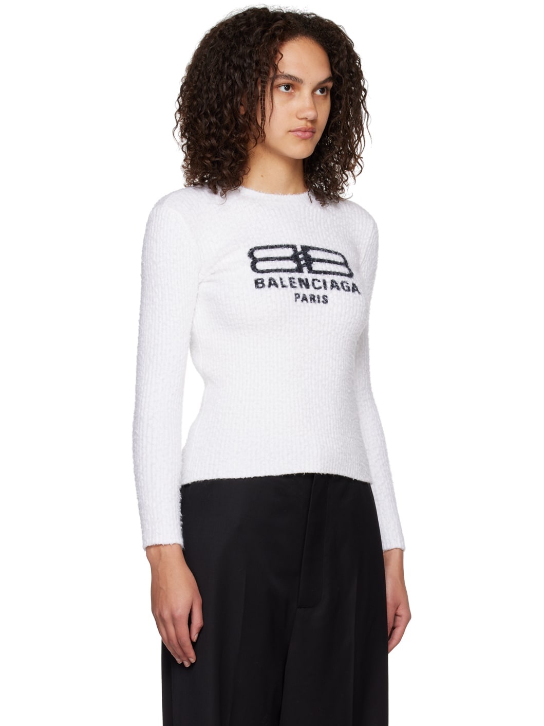 White Print Sweater - 2