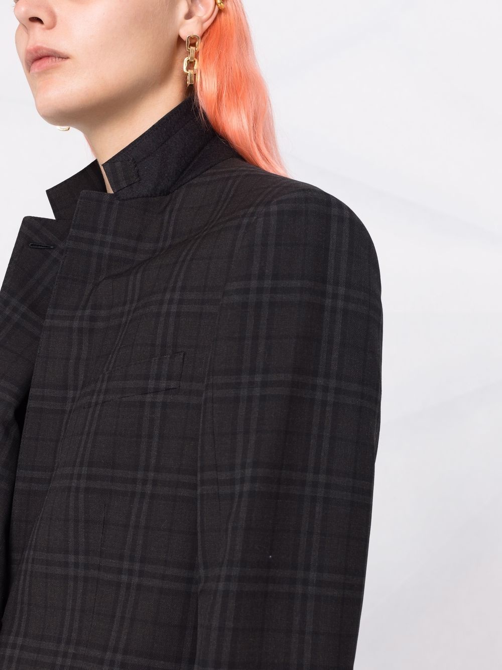 check pattern blazer jacket - 3