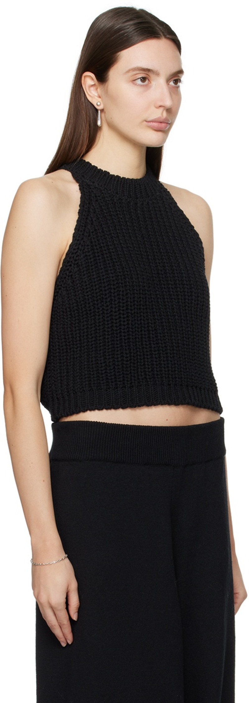 CORDERA Black Cropped Tank Top outlook