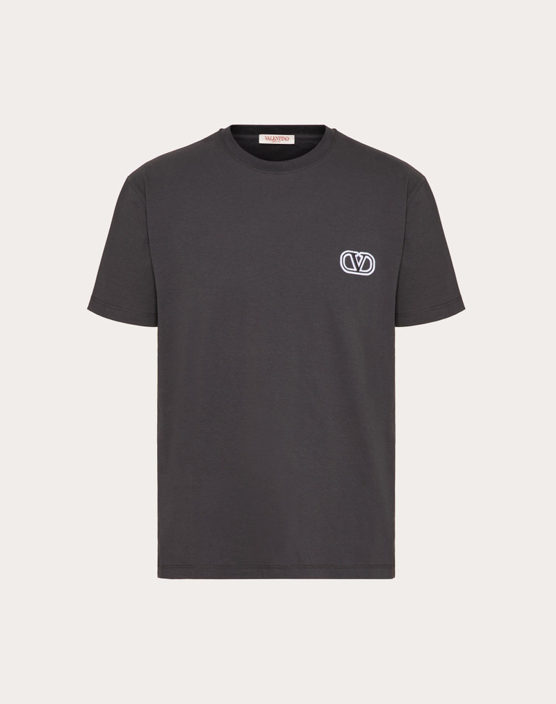 COTTON T-SHIRT WITH VLOGO SIGNATURE PATCH 1