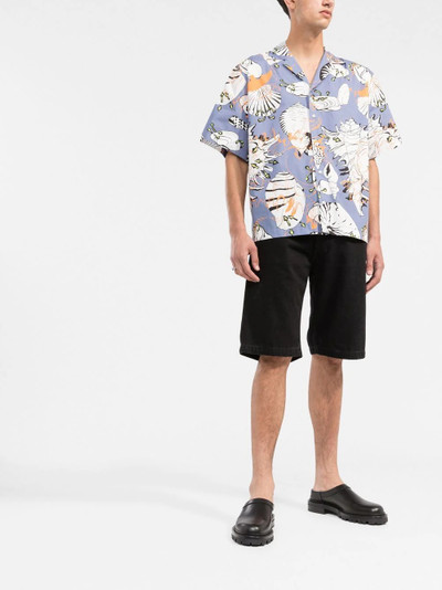 MSGM Punky Shells-print bowling shirt outlook