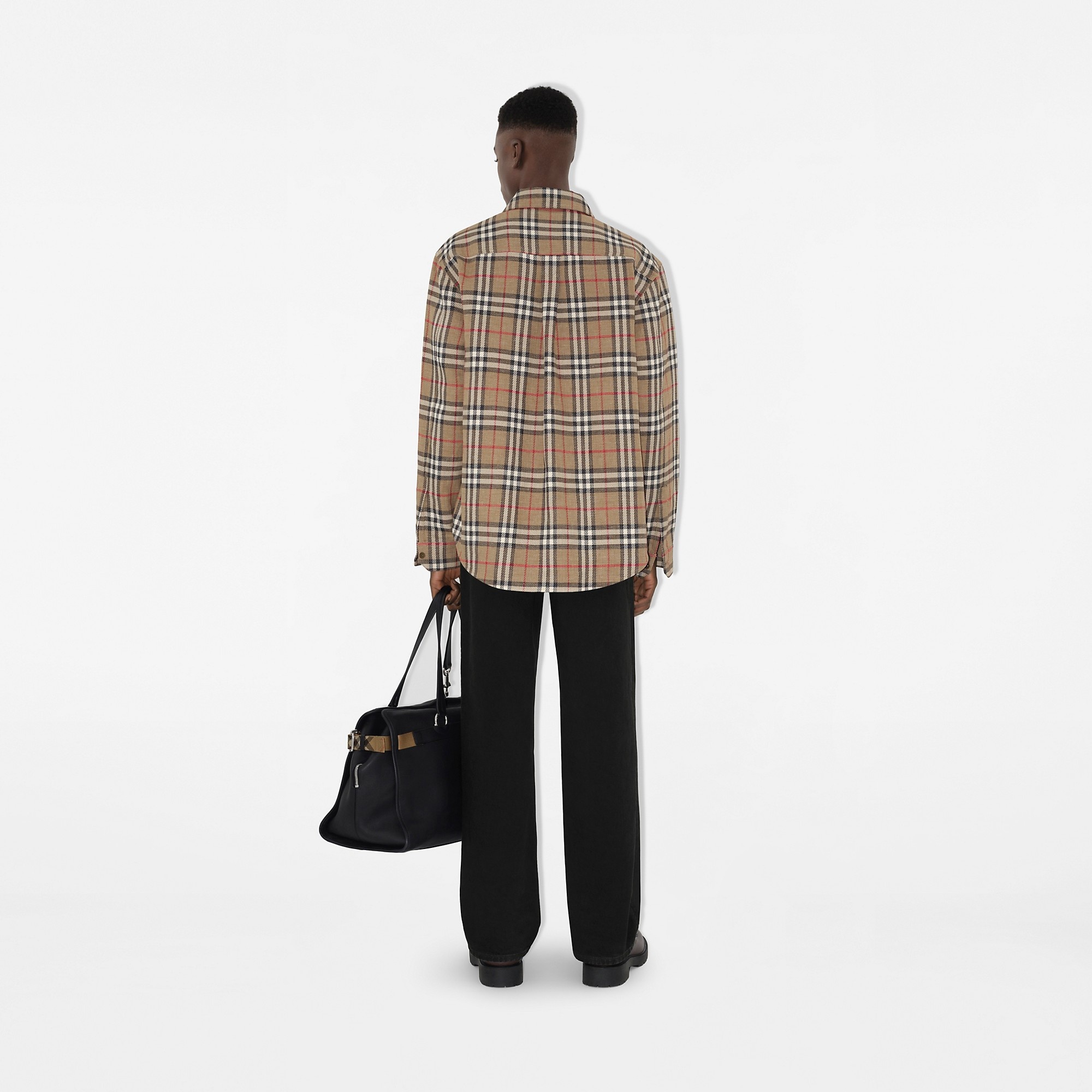 Oversized Fit Check Cotton Linen Shirt - 5