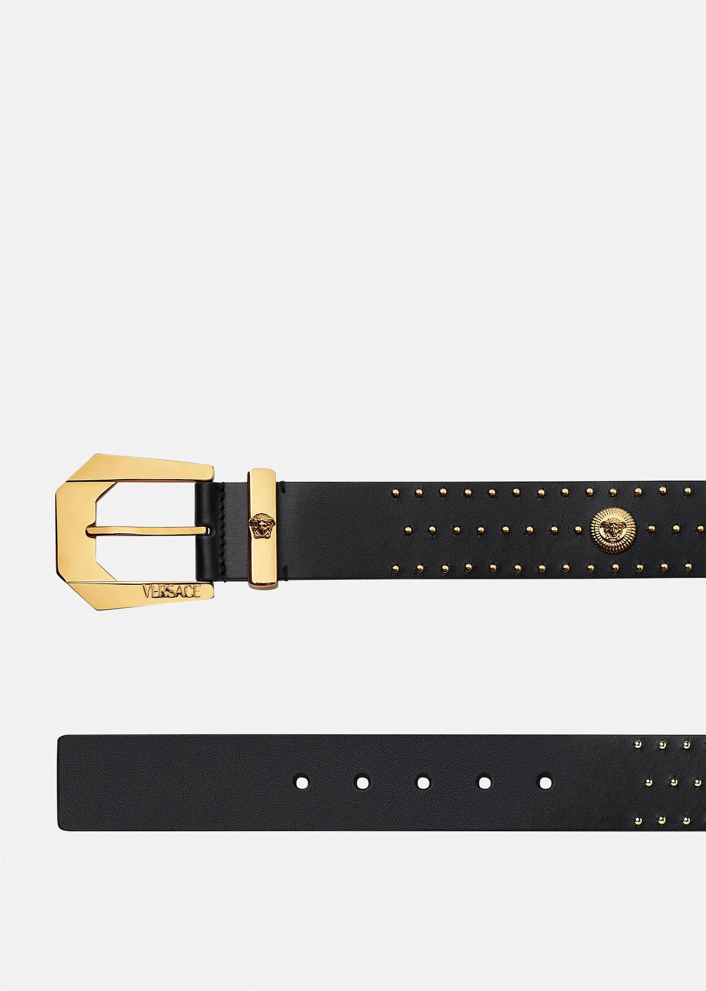 Medusa Heritage Studded Leather Belt 4 cm - 2