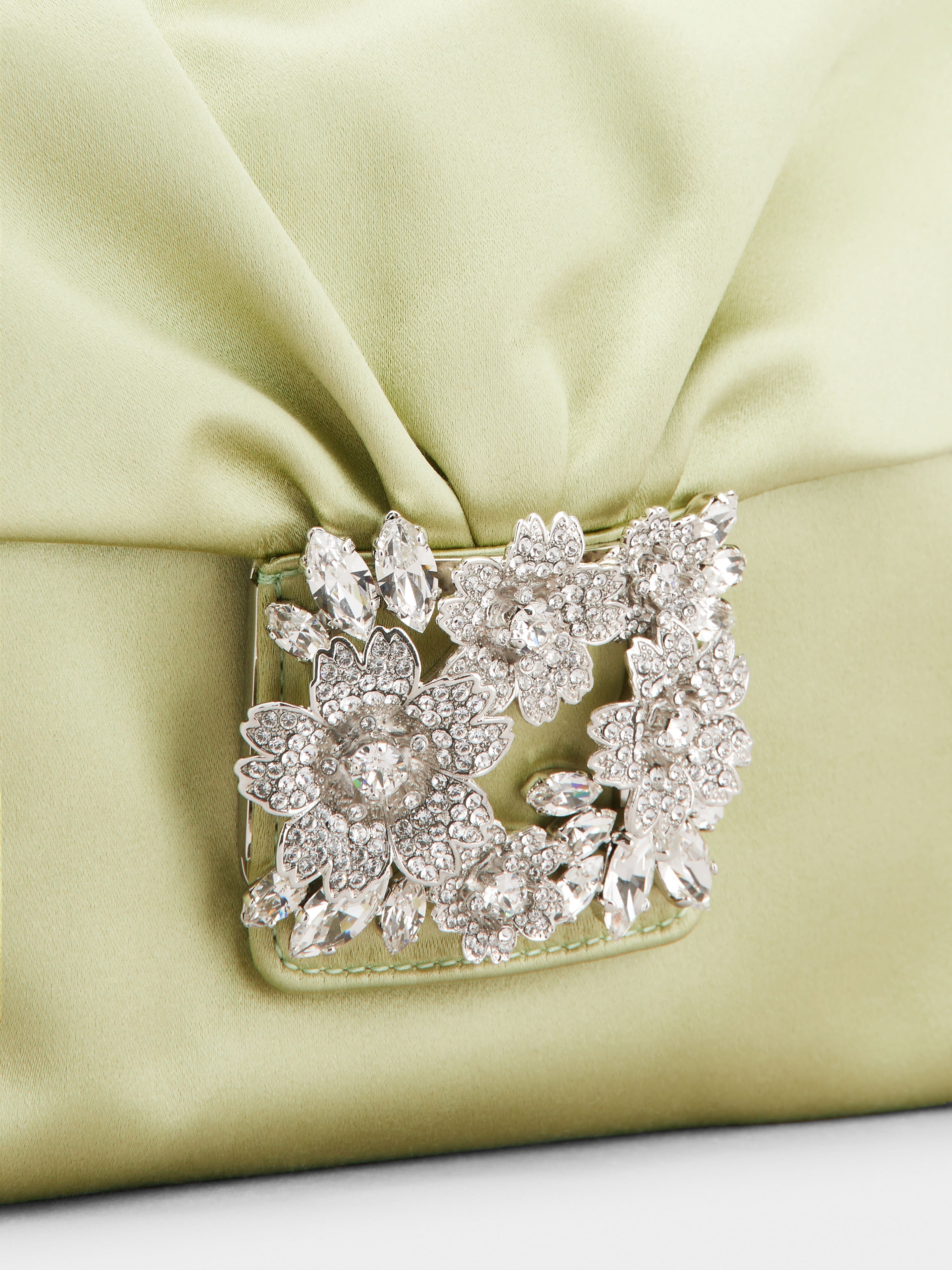 RV Bouquet Strass Buckle Drape Mini Bag in Satin - 6