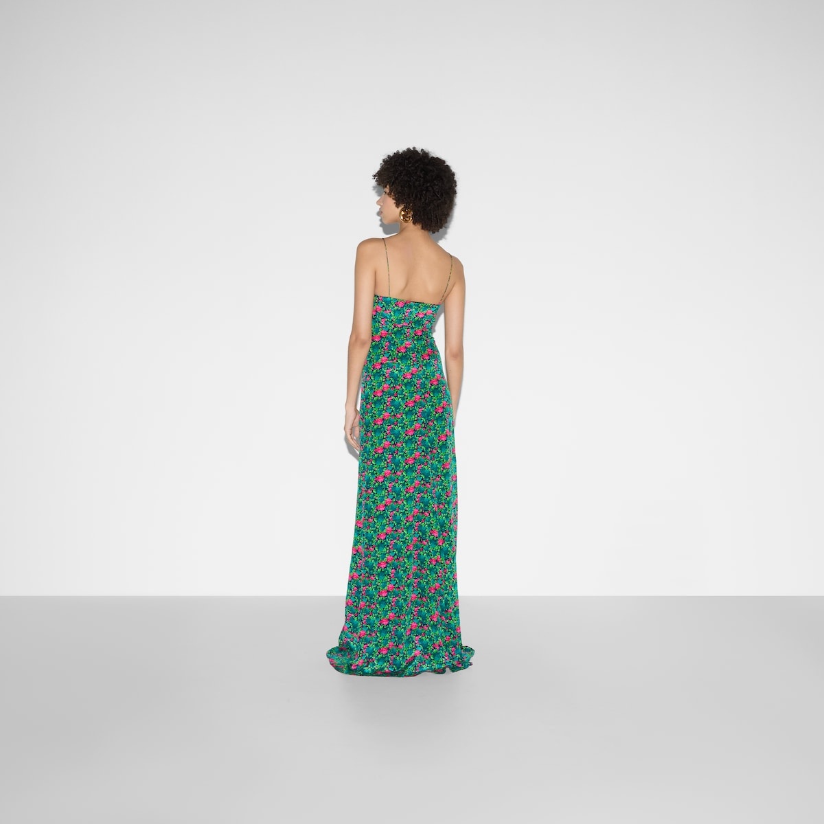 Floral print silk evening dress - 4