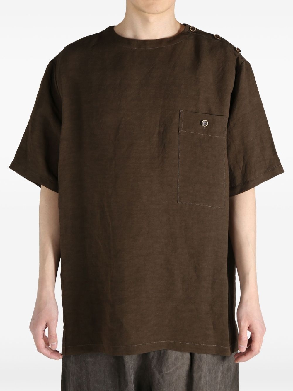 press-stud fastening T-shirt - 3
