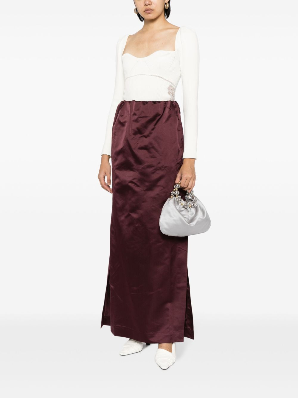 satin-finish silk skirt - 2