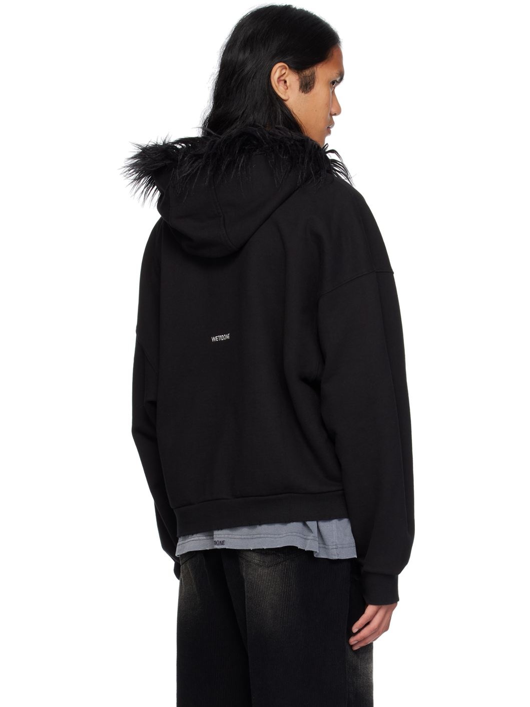 Black Fur Hoodie - 3