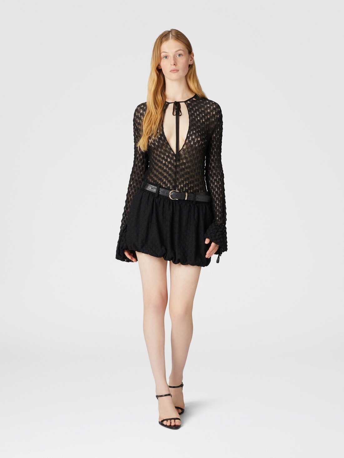 ミニスカート Missoni Black Sequined Viscose Skirt Missoni Mini balloon skirt in viscose with lace details