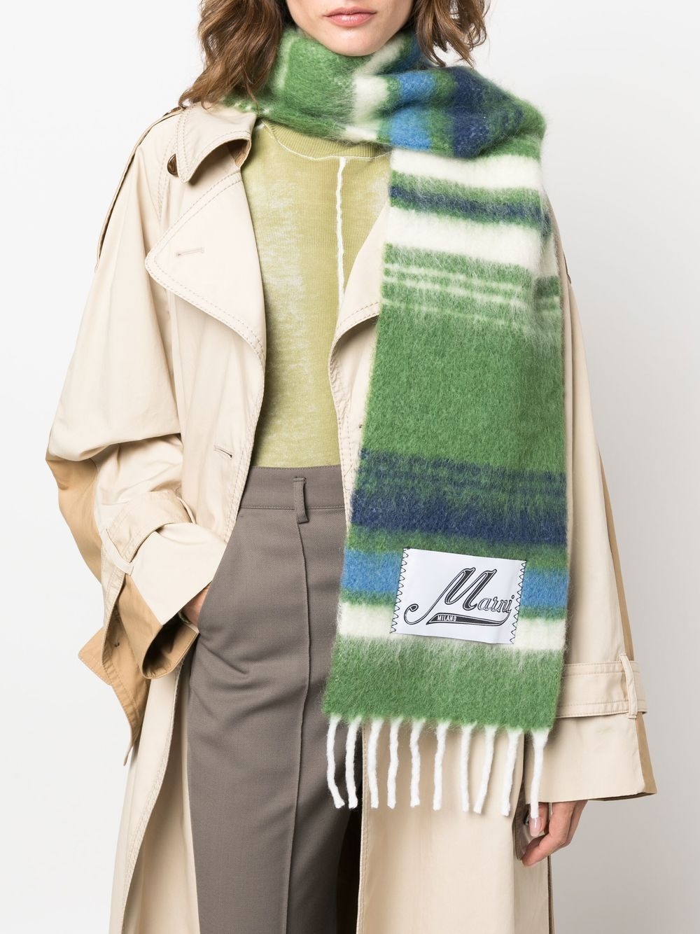 logo striped scarf - 2