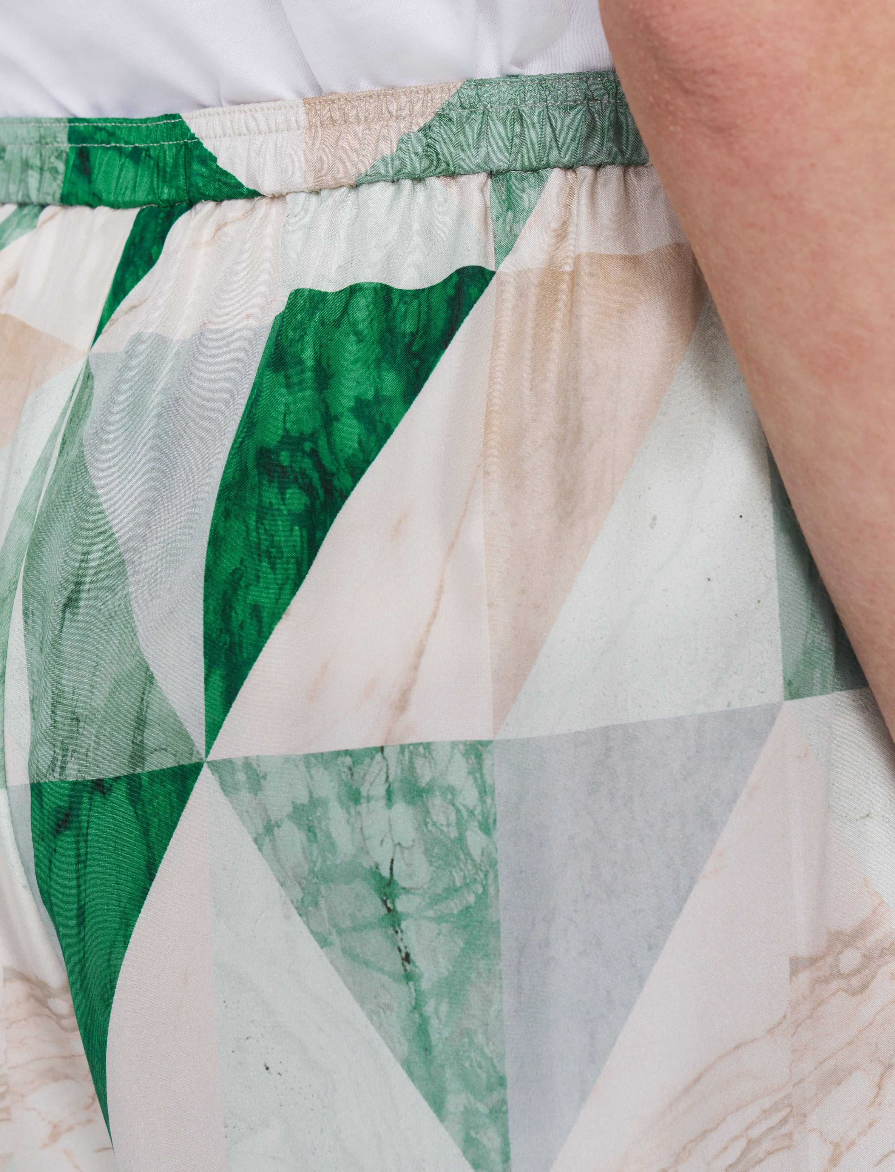 Thoresby Marble Print Silk Trousers - 4