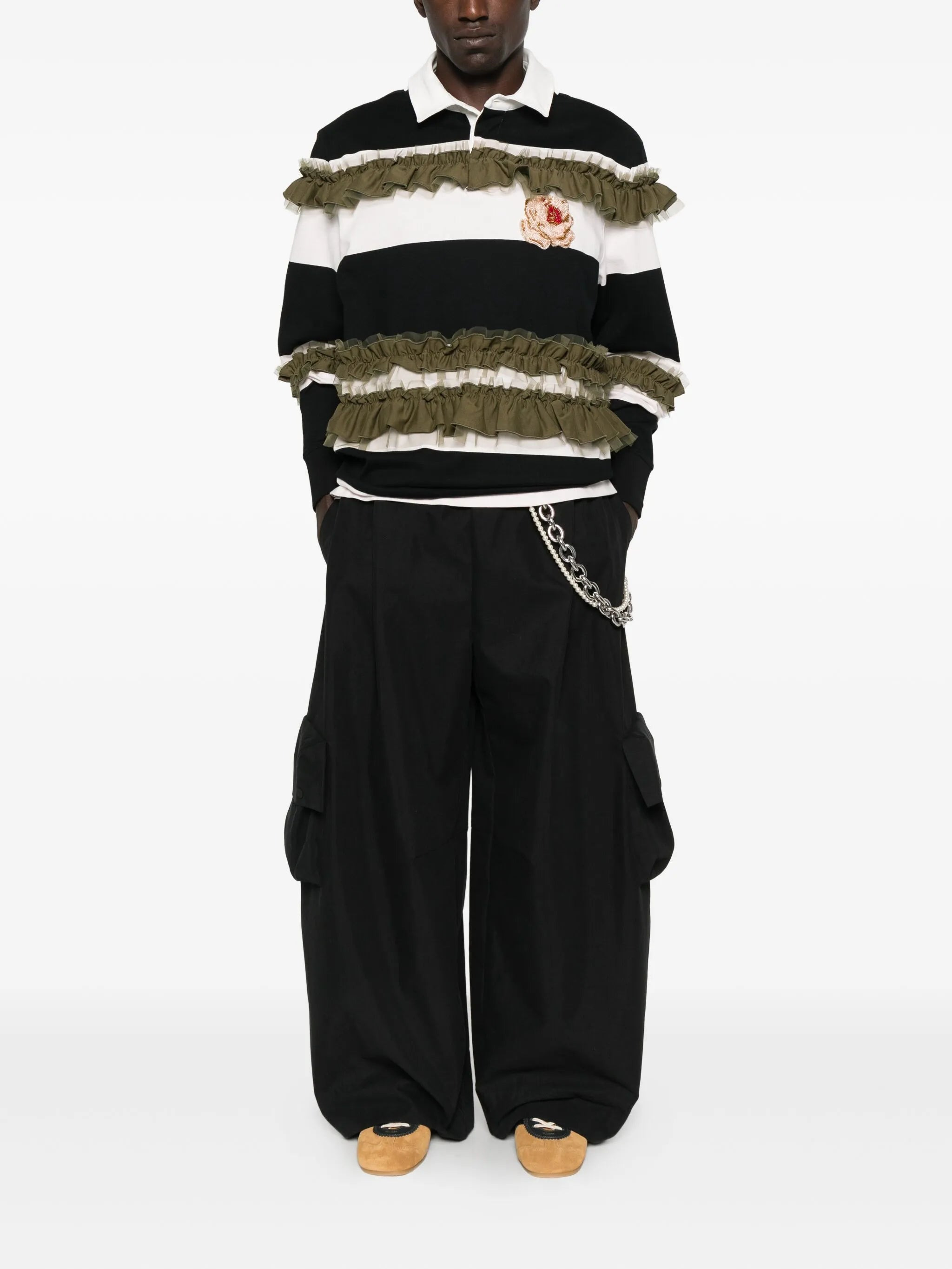 drawstring-fastening multi-pockets trousers - 2