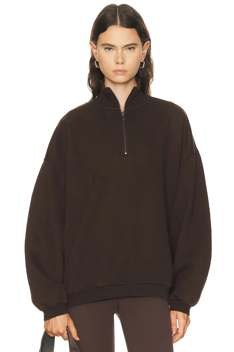 Boyfriend Fleece Slouchy Turtleneck Pullover Sweatshirt - 1
