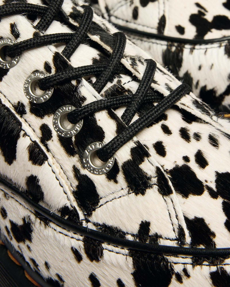 BUZZ 5-Eye Dalmatian Hair On Leather Shoes 4